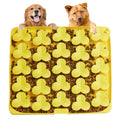 Puzzle Feeder Snuffle Mat for Dogs, Lick Mat to Slow Down Eating, Puzzle Toys for Large and Medium Breed Dogs, Silicone Bowls for Dry, Wet, Raw Food, Yellow