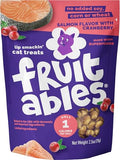 Fruitables Crunchy Cat Treats, Healthy Cat Treat, Salmon & Cranberry, 2.5oz - size: 2.5 Ounce (Pack of 1), style: Salmon & Cranberry