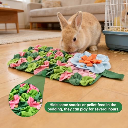 Rabbit Foraging Mat Bunny Foraging Mat, Hedgehogs Accessories Pet Feeding Pad, Interactive Feeding Pad for Guinea Pig, Hamster, Chinchilla Small Animals ﻿