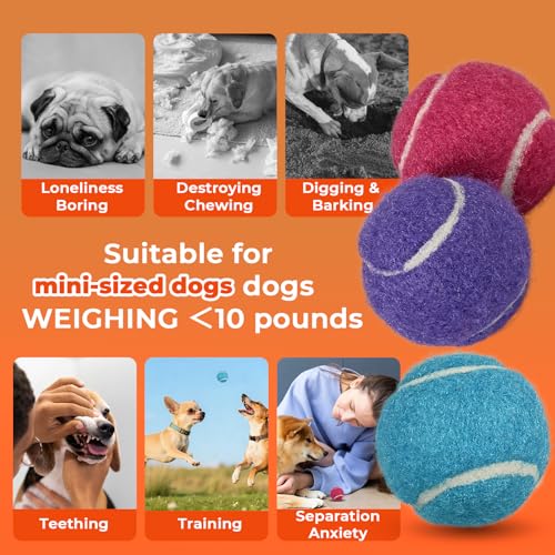 INSUM 1.5 Inch Mini Tennis Balls for X-Small Dogs & Cats, 20/40 Pack Soft Fetch Play Toys for Puppies & Kittens, Training & Indoor Outdoor Exercise - size: 1.5"-20PK