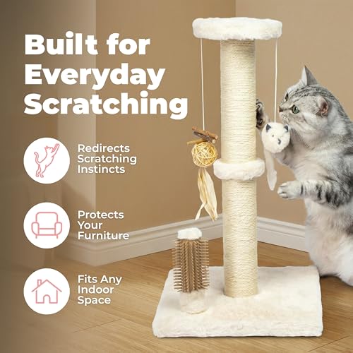 Best Pet Supplies Catify Cat Scratching Post - Beige H: 25" - color: Beige Scratching Post - H: 25"
