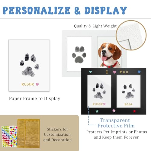 MYPAWLETS Inkless Pet Paw Print Kit,Dog&Cat Pawprint Ink Pads,4 Pack XL - size: Large (4 Pack)