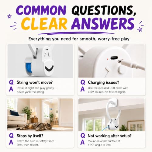 Interactive Cat Toys for Indoor Cats, Clip-On Automatic Flying Bird - color: White