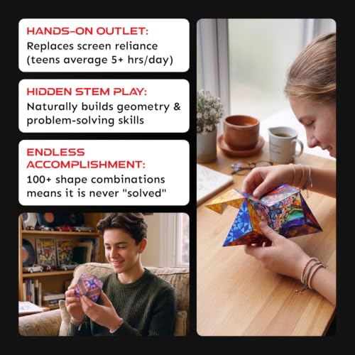 Shashibo DODECA Magnetic Puzzle Cube, Stress Relief Fidget Toy - color: Patriotic, size: DODECA
