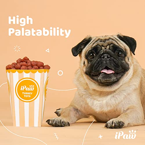 iPaw Turkey Tots Dog Treat, SQF-Certified Production Process,Training Treat - size: 3.5 Ounce (Pack of 3), style: Turkey Tots