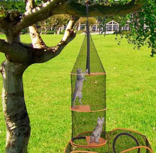 6-in-1 Modular Cat Playground with Hanging Climbing Tunnel,Large Cat House Condo & Enclosure for Multiple Cats,Portable Cat Activity Center with Cube Tents & Y-Tunnel for Cats,Rabbits & Small Animals