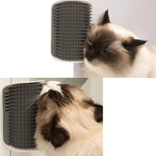 3.0 Softer Cat Self Groomer with Catnip, Dog Cat Corner Groomer Comb - color: 3.0 Softer Grey (1 Pack)