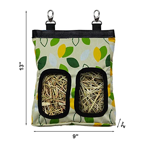 RIOUSSI Guinea Pig Hay Feeder, Hanging Rabbit Hay Feeder Bag. Greenleaf,2Ct - color: GreenleavesX2
