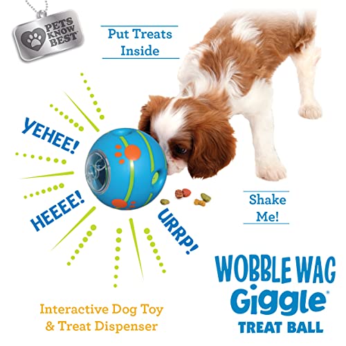 Wobble Wag Giggle Treat Ball- Interactive Dog Toy & Treat Dispenser, Fun Giggle Sounds When Rolled or Shaken, Great for Dogs Pets Know Best - style: Treat