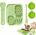 AZY Cat Lick Mat, Slow Feeder Mat, Wet Food Spoon, Treat Dispenser, 5PCS - color: green