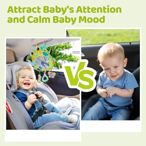 Jollybaby Car Seat Rear Facing Mirror Hanging Toy for Baby Road Trip - Frog