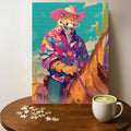Cowgirl Tiger Animal Jigsaw Puzzle - 500 Pieces Wooden Puzzle for Adults, Wall Art Gift, Finished Size: 20 x 15 Inch - color: Cowgirl Tiger - 500 Pieces