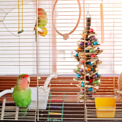 Seenelling 3 Pcs Extra Large Bird Toys for Parrots, Blue Block - style: Blue Block