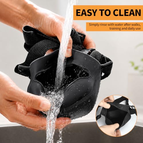 Silicone Dog Treat Pouch with Training Clicker - color: Black, size: 1 PACK