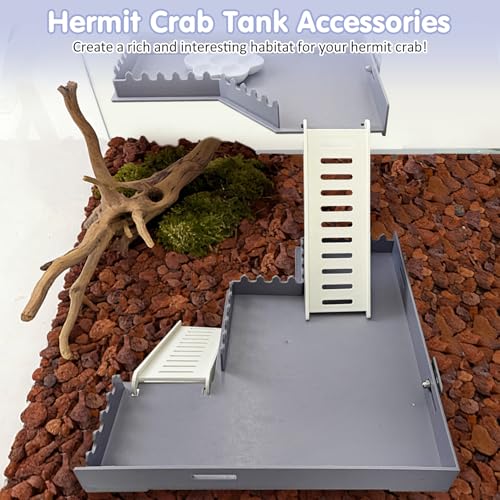 Hermit Crab Climbing Platform Habitat Tank Accessories - color: Grey