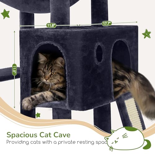 Globlazer F70 Pro Heavy Duty Cat Tree Tower for Indoor Cats Large Adult - color: Dark Grey