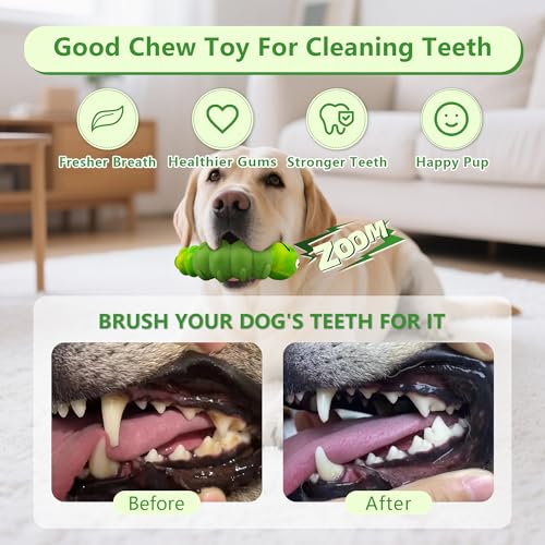 Indestructible Dog Toys for Aggressive Chewers, Tough Toy - color: Green