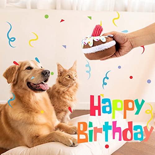 lilfrd Dog Birthday Toy, Squeaky Plush Birthday Cake Puppy Gift - style: Birthday Cake