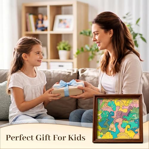 DIY Colorable Wooden Dinosaur Puzzle Frame, Arts and Crafts Toys for Kids - color: Dinosaur