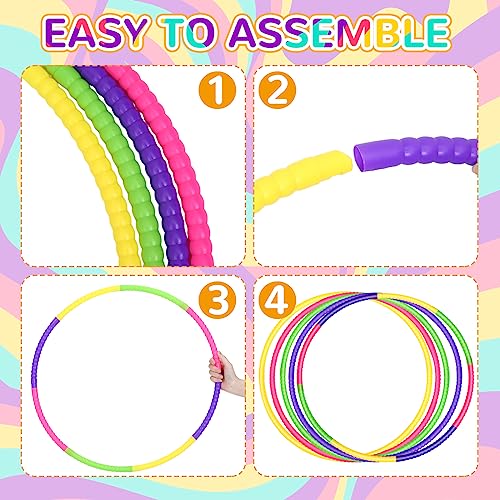 Libima 16 Pcs Toy Hoops for Kids - color: Green, Purple, Yellow, Pink, size: 24 Inch