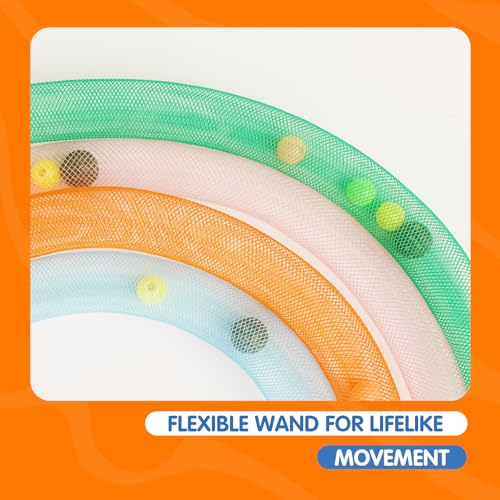 Cat Teaser Toys with Feathers and Bells, Flexible Tube 4-Pack - style: Snake shaped-4pcs