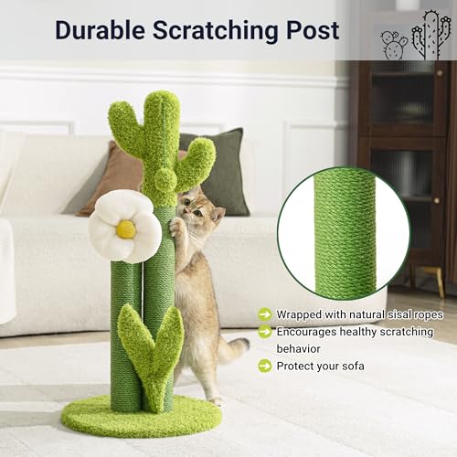Happi N Pets 33" Cactus Cat Tree, Tall Cat Scratching Post for Large Cats - size: 33"