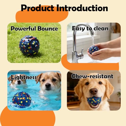 Interactive Dog toys, Smart Dog ball, E-TPU Material Automatic Moving, Bouncing, Vibrating ball Durable Duraspin Design for Aggressive Chewers.Keeps Dogs Busy and Entertained.Suitable for all dogs
