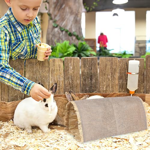 INOOMP Rabbit Tunnel Toys Bunny Grass Nest Pet Sleeping Nest Hideout for Small Pets Tunnel Toy for Rest Sleep Play Chew 14.96 X 7.48 X 6.29 in - size: L