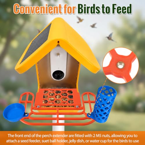 Saillong 2-in-1 Bird Feeder Kit, Compatible with BirdBuddy Feeder, Orange - color: Orange
