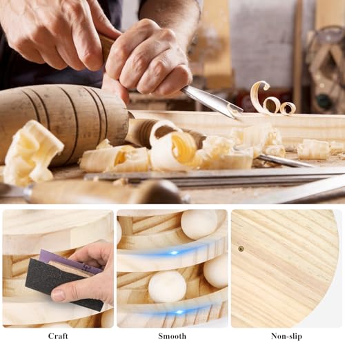 Cat Toy Track Ball with Bell Teaser Wand - Double-Layer Tower Roller, Interactive Wooden Cat Toy for Mental & Physical Exercise, Double Fun for Kittens & Cats - size: 7.31
