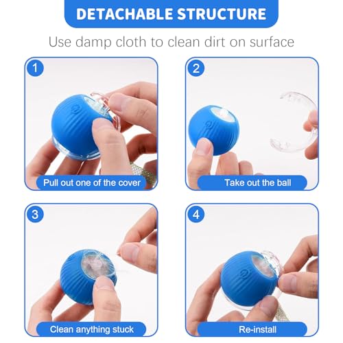 Cat Toys for Indoor Cats Smart Automatic Ball Moving Chase Dogs Toy, Blue - color: B2-Blue Dragonfly