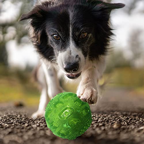 3'' Squeaky Dog Toy Balls for Lagre Medium Breed, Indestructible Dog Balls for Playing, Fetching & Retrieving, Durable Aggressive Chewers, 2 PCS Blue+Purple - color: Blue+Purple