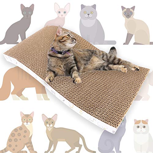 PatiencET 3 Pack Cat Scratcher Pad Recycle Corrugated Cat Scratching Pad - size: Waved - 3 Pack