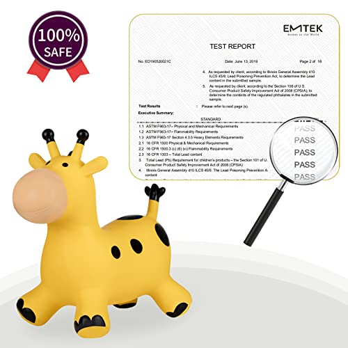 INPANY Bouncy Giraffe Hopper, Gifts Toy for Kid, Pump Included(Yellow) - color: Giraffe