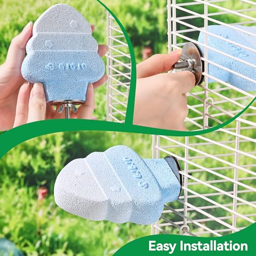 Parrot Perch Nails & Beak/Toe Grinding Stone Bird Perch for Cage 2 Pack - color: Blue+Green