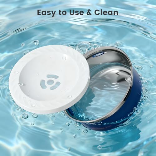 Gardner Pet Slow Water Bowl for Dogs, Stainless Steel Dog Water Bowl, 2L - color: Blue, size: Small (2L)