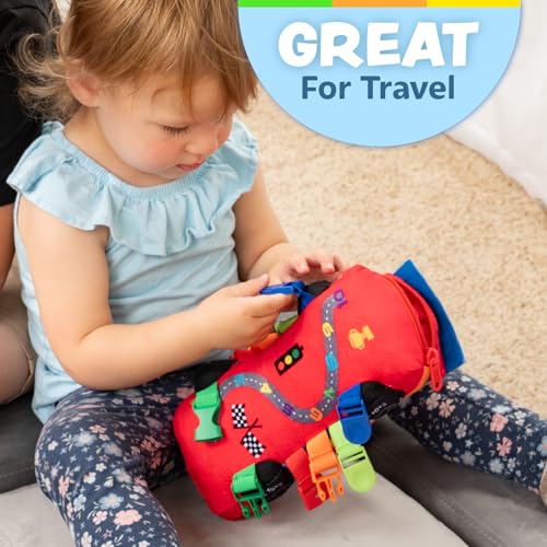 Buckle Toys, Bullet Racecar Plush Learning Toy, Develop Fine Motor Skills - size: Small
