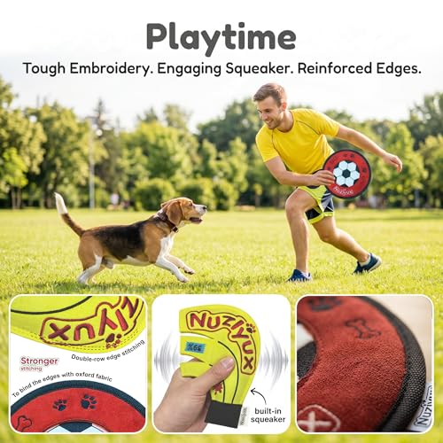 Squeaky Flying Disc for Small Medium Dogs 2-Pack Fetch Rings