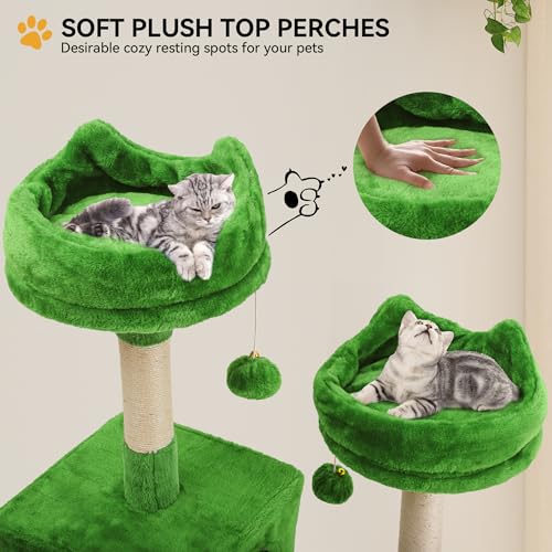 YITAHOME 75inch Cat Trees for Large Cats - color: Green, size: 75 inch