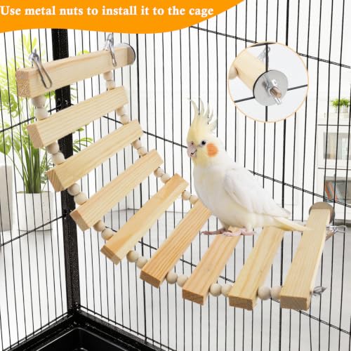 Bird Square Wooden Ladder Perch for Cage Parrot Climbing Toy