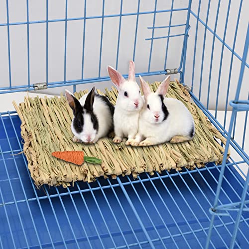 Grass mat for Rabbit Bunny Sangle Sopffy 6 Pcs,Rabbit Hay Mat,Small Animal Cages Hay Mat,Rabbit Grass Mat,Nesting and Toys for Guinea Pig Parrot Rabbit Bunny Hamster Chinchilla Squirrel