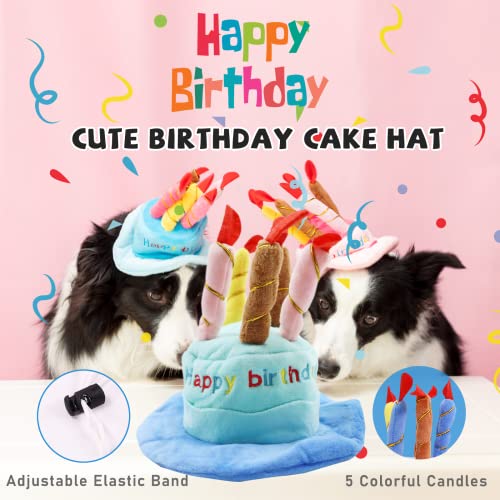 lilfrd 9Pcs Blue Dog Birthday Toy Set, Squeaky Hat Bandana Gift for Dogs - style: Blue Birthday Pack
