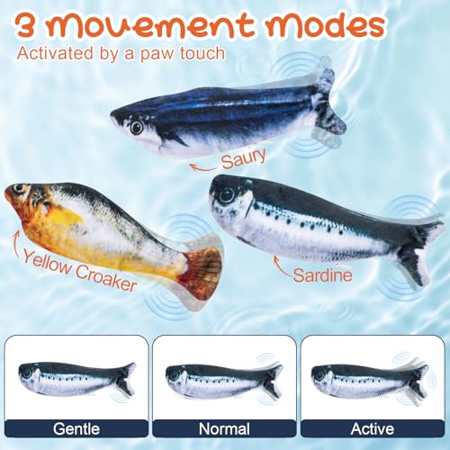 Leitee 12 Pack Cat Toys Plush Mice Flopping Fish for Indoor Cats Dogs - style: Simulated Fish
