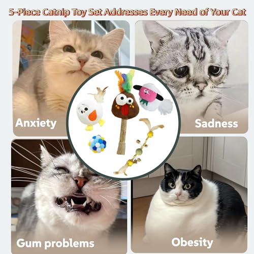 Catnip Toys for Cats, Silvervine Interactive Cat Toy Set - color: 5Pack-Sheep