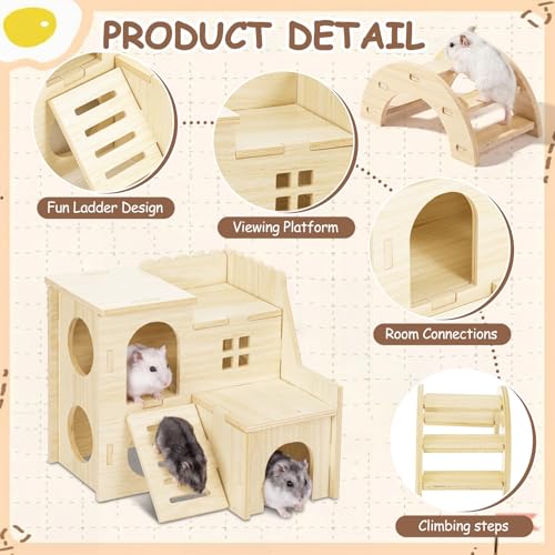 Breezehug 4 Pcs Hamster Cage Accessories Hamster Platform Toy, Villa - style: Villa