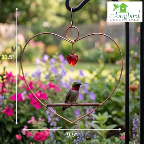 Songbird Essentials Tweet Heart Hummingbird Swing - Copper - Wooden Dowel - color: Copper