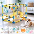 Keaber Puppy Play Gym with 8 Toys, Jungle Gym with Hammock 23x17x17in