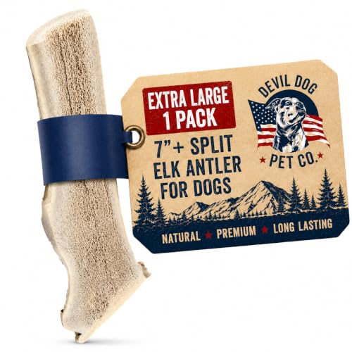 Devil Dog Pet Co Split Elk Antlers for Dogs, XL, Long Lasting - style: split - XL - 1 Pack