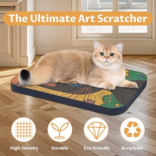 2 Pack Cat Wall Scratcher, Art Cat Scratching Board for Cats - color: MagicCat-2