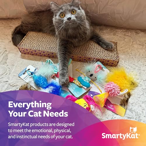 SmartyKat Instincts Prideful Player HappyNip Launch & Chase Cat Toy for Indoor Cats & Kittens, Launchable Toy with Catnip & Silverine - style: Interactive Play - Fetch Toy